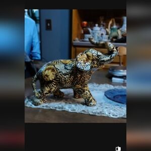 Animal Print Elephant Figurine